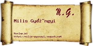 Milis Gyöngyi névjegykártya